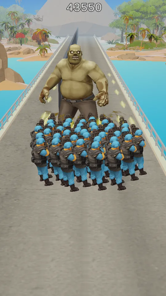 A giant boss blocks the road in front of the squad.